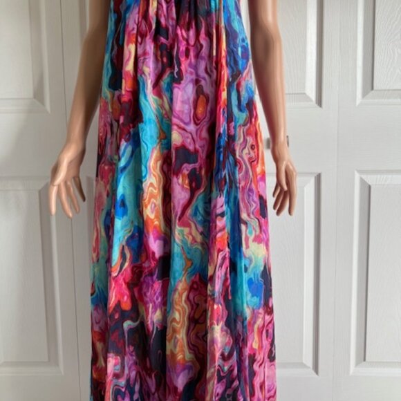 Laundry by Shelli Segal Long Flowy Colorful Dress Size 2 - Picture 2 of 8